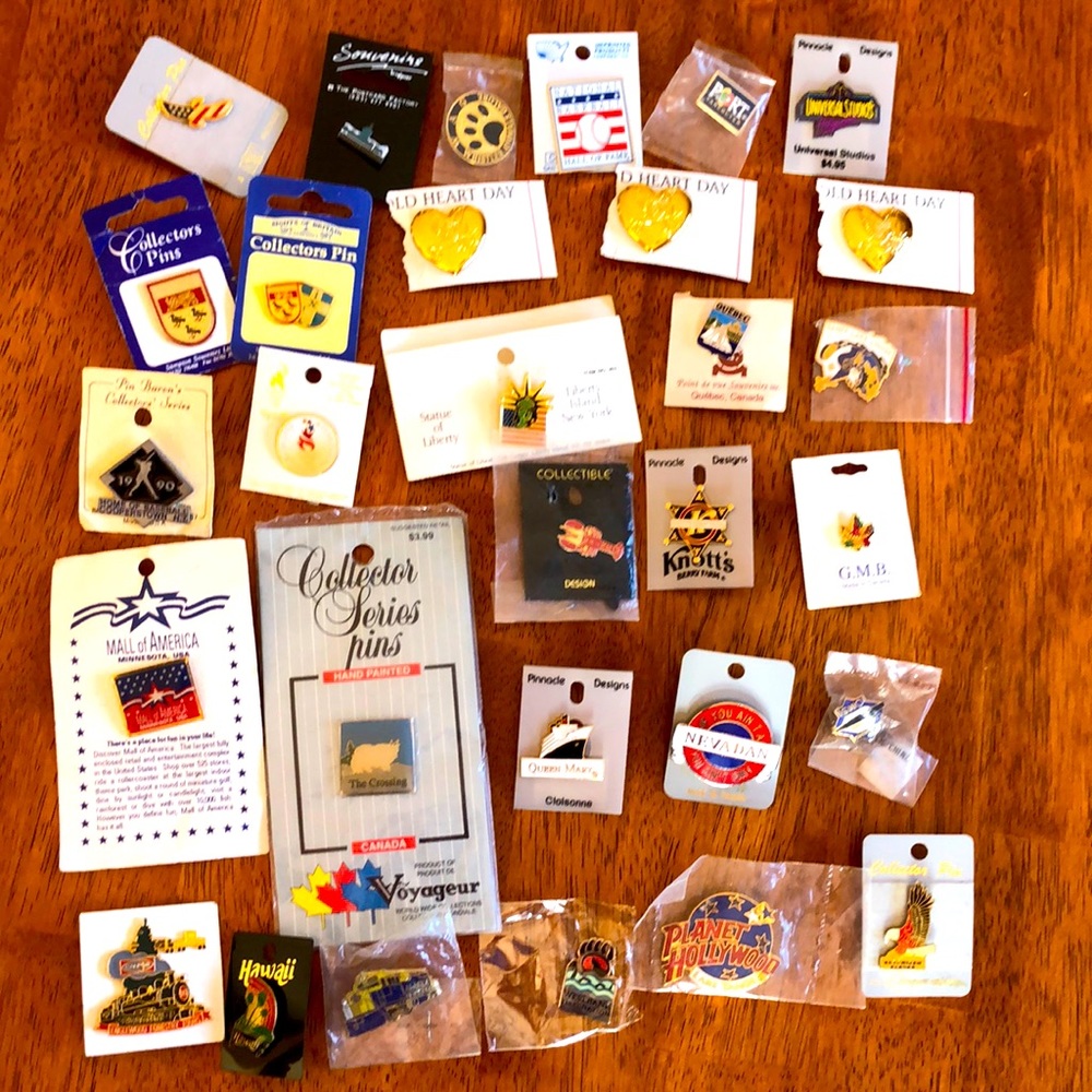30 Collectable Pin Backs/ Badges